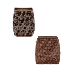 FENDI KIDS 펜디 키즈 23SS FF패턴 니트 스커트 브라운 JFG070AEYD 3-7Y