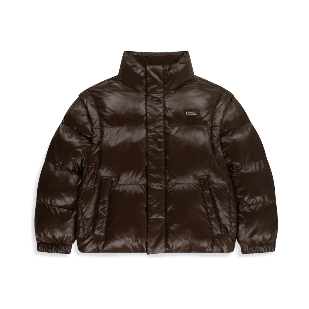 내셔널지오그래픽 K254UPD920 글로시 2WAY 패딩 점퍼 BROWN