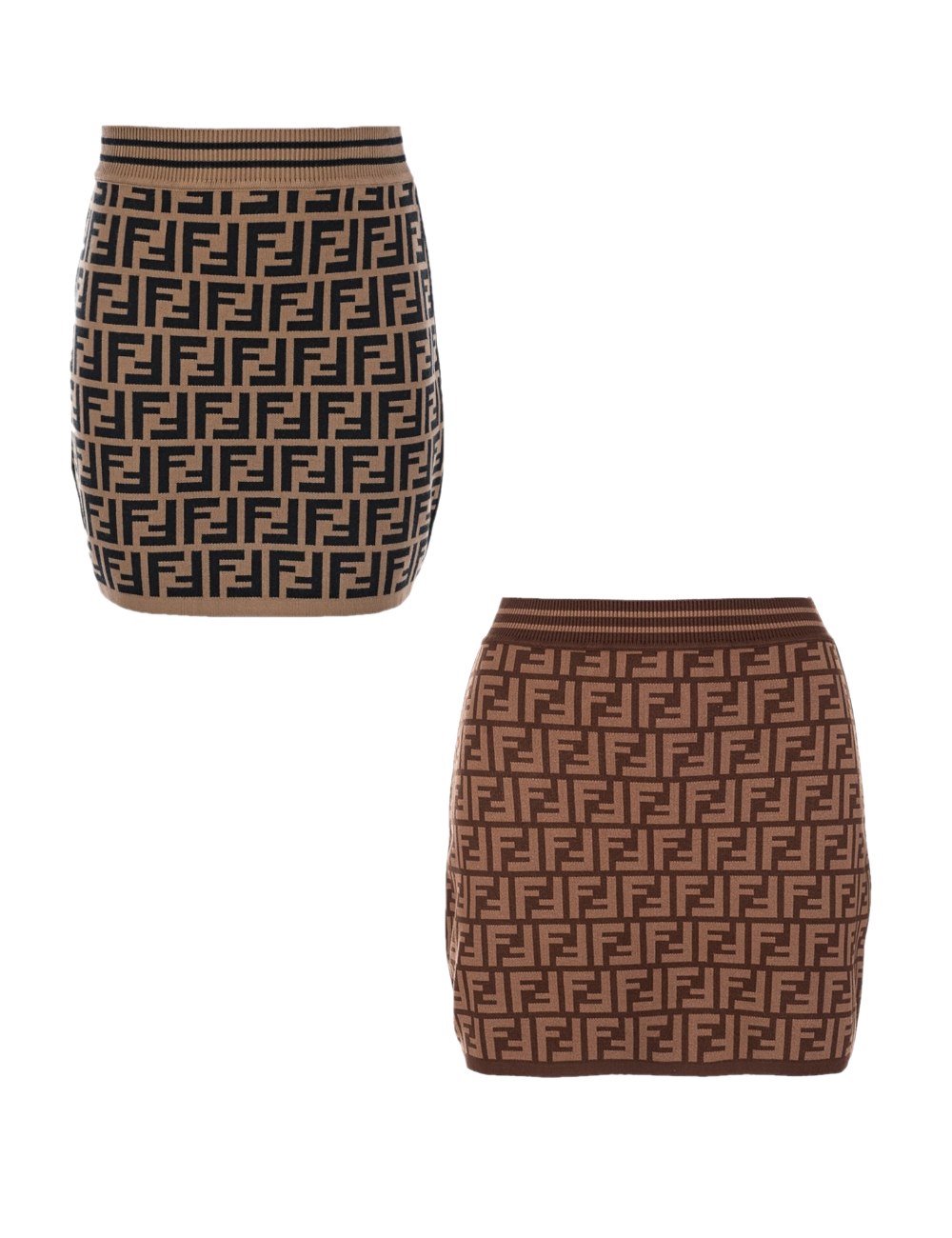 FENDI KIDS 펜디 키즈 23SS FF패턴 니트 스커트 브라운 JFG070AEYD 3-7Y