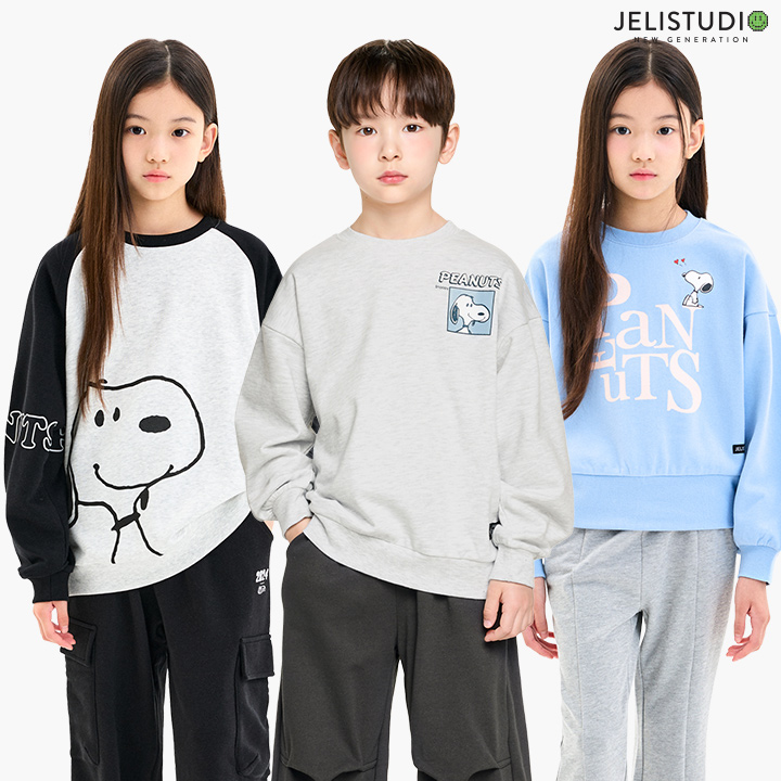 젤리스튜디오 피너츠콜라보 주니어 맨투맨/상하복 특가모음
